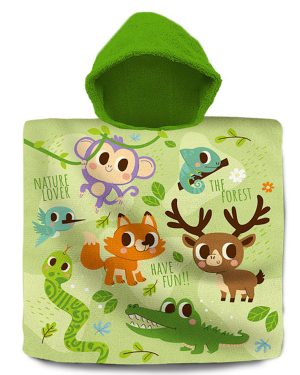 Poncho Baumwolle Tiere Motiv Kinder Handtuch