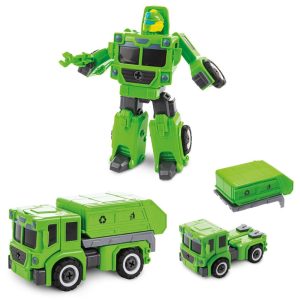 Verwandlungs Roboter Müllwagen LKW Recycling Fahrzeug Müllauto Laster