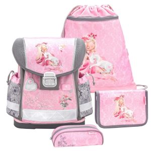 Rucksack ergonomisches Schulranzen-Set 4-Teile Ballerina mit Brustgurt