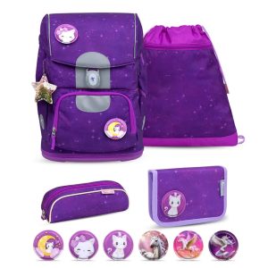 Rucksack Motion ergonomisches Schulranzen Set 5-teilig Purple Sky