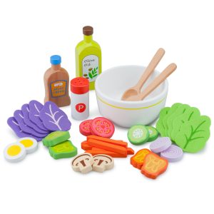 Salat Set aus Holz für Kinder Holzspielzeug Kinderküchen-Zubehör