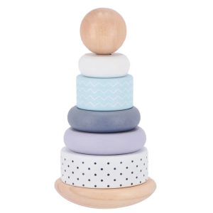 Stapelturm Holz 7 Teile Ringe Kugel